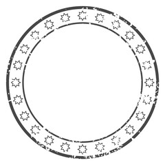 Sticker - Round seal with star circle. Blank stamp template