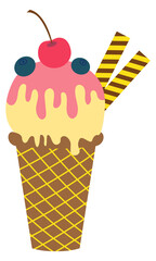 Poster - Ice cream scoop icon. Sweet berry gelato