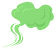 Green cloud. Cartoon garbage smell. Toxic scent