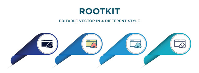Fototapete - rootkit icon in 4 different styles such as filled, color, glyph, colorful, lineal color. set of   vector for web, mobile, ui