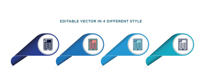 Poster -   icon in 4 different styles such as filled, color, glyph, colorful, lineal color. set of  vector for web, mobile,