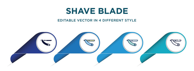 Poster - shave blade icon in 4 different styles such as filled, color, glyph, colorful, lineal color. set of   vector for web, mobile, ui
