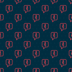 Poster - Red line Information icon isolated seamless pattern on black background. Vector