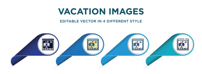 Poster - vacation images icon in 4 different styles such as filled, color, glyph, colorful, lineal color. set of   vector for web, mobile, ui