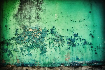 Poster - green wall with rusty accents Generative AI