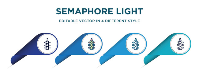 Poster - semaphore light icon in 4 different styles such as filled, color, glyph, colorful, lineal color. set of   vector for web, mobile, ui