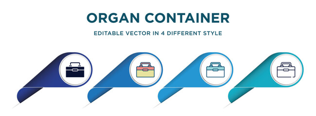 Poster - organ container icon in 4 different styles such as filled, color, glyph, colorful, lineal color. set of   vector for web, mobile, ui