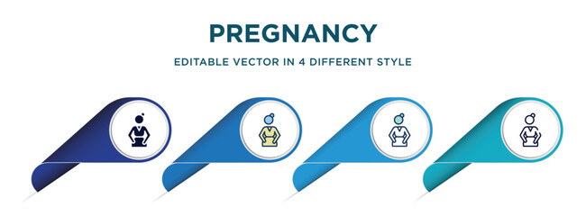 Poster - pregnancy icon in 4 different styles such as filled, color, glyph, colorful, lineal color. set of   vector for web, mobile, ui