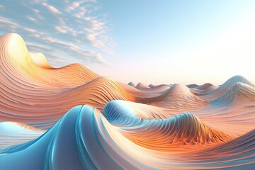 Wall Mural - Abstract waves in desert. Generative AI.