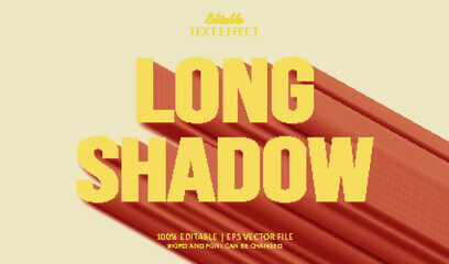 Long Shadow text effect. editable text effect style vintage 3d.