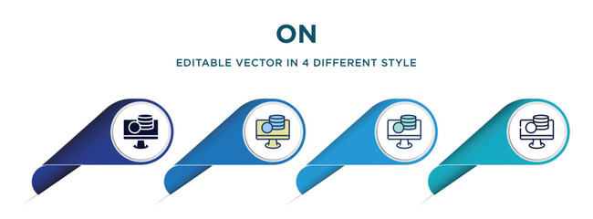 Poster - on icon in 4 different styles such as filled, color, glyph, colorful, lineal color. set of vector for web, mobile, ui