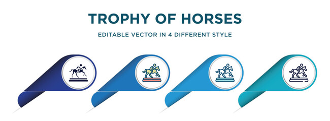 Poster - trophy of horses races icon in 4 different styles such as filled, color, glyph, colorful, lineal color. set of vector for web, mobile, ui