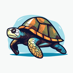 Canvas Print - Turtle vector illustration isolated on white