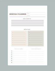  Monthly Planner. (Pastel) 