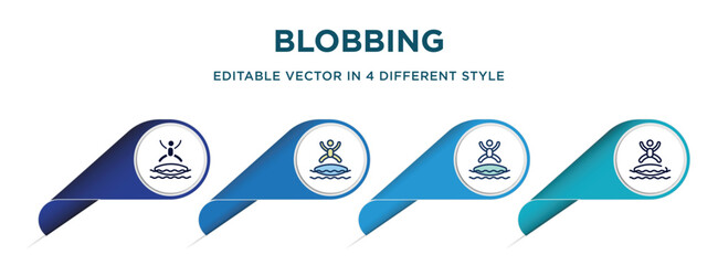Poster - blobbing icon in 4 different styles such as filled, color, glyph, colorful, lineal color. set of vector for web, mobile, ui