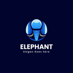 Vector Logo Illustration Elephant Gradient Colorful Style