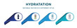 hydratation icon in 4 different styles such as filled, color, glyph, colorful, lineal color. set of vector for web, mobile, ui