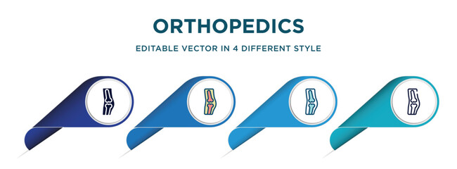 Poster - orthopedics icon in 4 different styles such as filled, color, glyph, colorful, lineal color. set of vector for web, mobile, ui