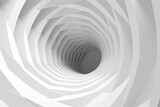 Fototapeta Perspektywa 3d - 3d rendering, abstract futuristic background. White spiral tunnel.