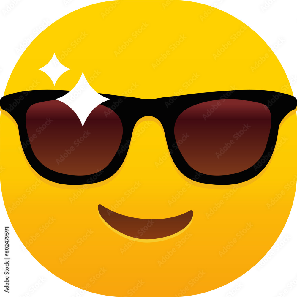 Smiling Face with Sunglasses Stock Vector | Adobe Stock