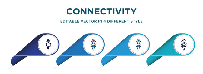 Poster - connectivity icon in 4 different styles such as filled, color, glyph, colorful, lineal color. set of vector for web, mobile, ui