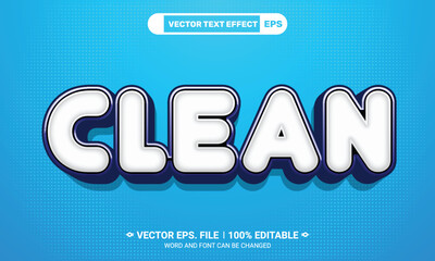 Wall Mural - A blue and white editable clean vector text effect