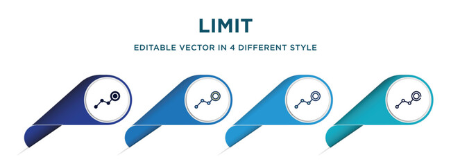 Poster - limit icon in 4 different styles such as filled, color, glyph, colorful, lineal color. set of vector for web, mobile, ui