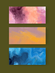 Wall Mural - Vector banner abstract paints shapes collection isolated on color background.