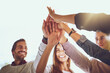 © Ruan J/peopleimages.com - Business people, hands and high five for winning, collaboration or success in unity outdoors. Happy group touching hand for teamwork, victory win or team building in solidarity together in nature