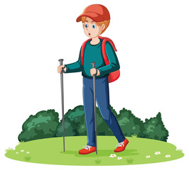 Poster - A male teen hiking