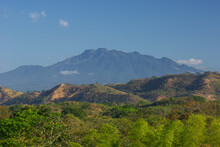 Chiriqui, Panama Landscape With Volcan Baru, The Tallest Mountain And Only Active Volcano In Panama, Shown In The Background On A Sunny Day.