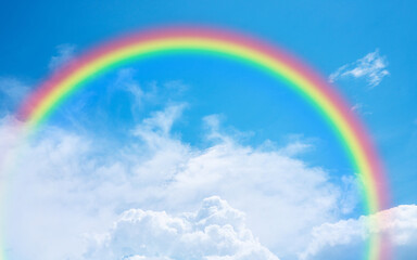 Wall Mural - rainbow and blue sky with cloud