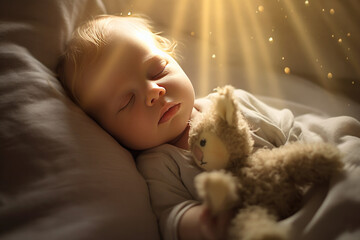 Wall Mural - Close up of an isolated lovely baby sleeping