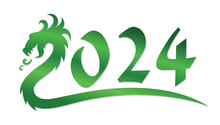 The Symbol Of 2024 With Green Dragons.
