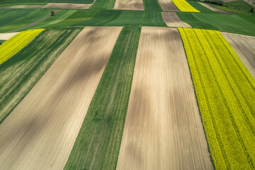 Canvas Print - Colorful Farmland and Scenic Countryside. Aerial Drone view