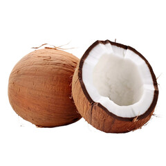 Wall Mural - coconut on white background