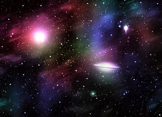 Wall Mural - a space of the galaxy ,atmosphere with stars at dark background