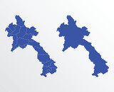 Fototapeta  - Laos map vector illustration. blue color on white background
