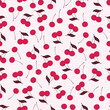 Seamless cherry pattern design. Vector stock illustration. 