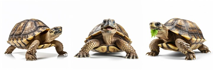 Wall Mural - animals reptiles pets greek tortoises banner panorama long - collection of funny cute greek tortoise