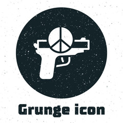 Sticker - Grunge No war icon isolated on white background. The peace symbol. Monochrome vintage drawing. Vector