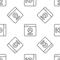 Poster - Grey line Create account screen icon isolated seamless pattern on white background. Vector