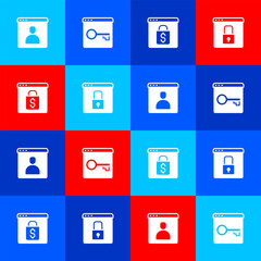 Poster - Set Create account screen, Secure your site with HTTPS, SSL, Online shopping on and icon. Vector