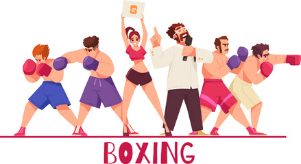 Wall Mural - Colored Boxing Composition