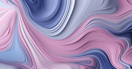 Abstract blue pink swirly wallpaper, wavy pattern texture. Stained with bright acrylic paints. Generative AI