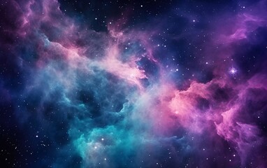 far being shone nebula and star field against space element background. generative ai