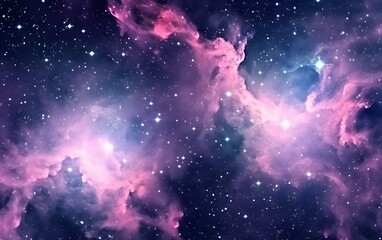 Wall Mural - Far being shone nebula and star field against space  Element background. Generative AI