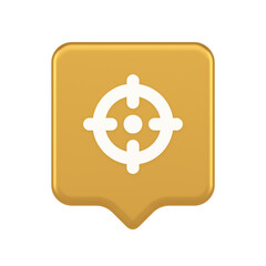 Poster - Target aim accuracy focus button application weapon shot bullseye 3d realistic speech bubble icon