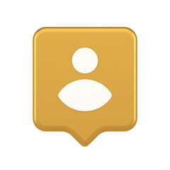 Poster - Member user personal data button human avatar character social character profile 3d speech bubble icon