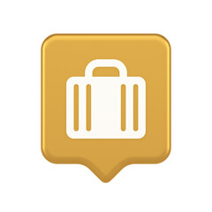 Poster - Suitcase baggage briefcase button office business accessory travel tourism element 3d speech bubble icon